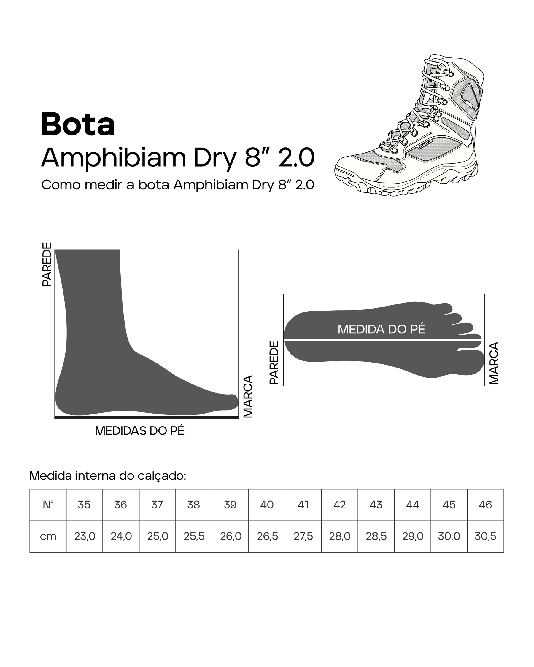 Bota Amphibiam Dry 8" 2.0 - Preta